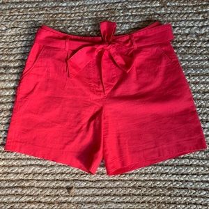 Boden St Ives Paperbag Shorts - Red Pop